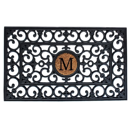 Calloway Mills Monogram Door Mat, Rubber, Black, Natural, 18 in W x 30 in L 150011830M